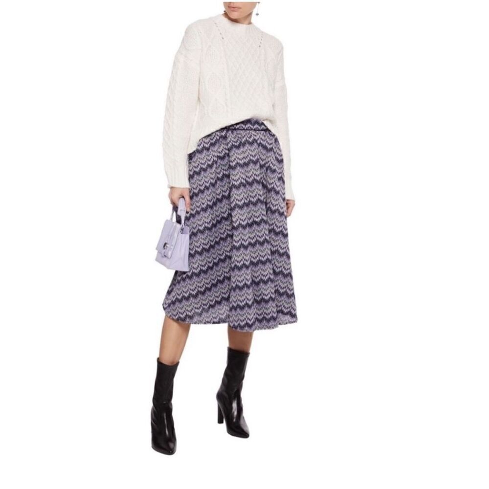 NWT Maje Womens Purple Skirt with Lace Size 2( USA size M)